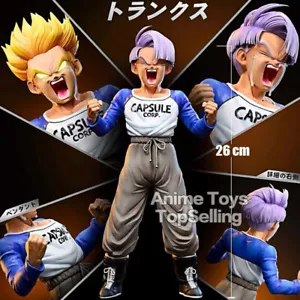 26cm Anime Dragon Ball Z Two Heads Trunks Figure Eye Noctilucent Trunks Action F - Foto 1 di 8
