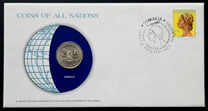1976 Somalia 1 Shilling Coin and Stamp Set with COA - Brilliant UNC - Picture 1 of 2