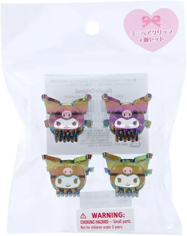 Juego de 4 mini pinzas para el cabello Sanrio Aurora Kuromi Kuromi-chan Kuromi personaje 420948 Foto 1 de 3