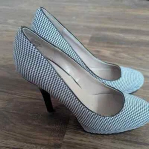 Nine and Co Black/White Checkered Print Pumps Women's Size 8 - Picture 1 of 6