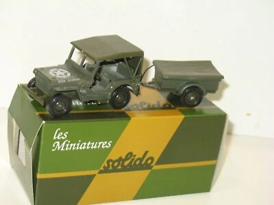 Solido, American Military Jeep Willys with Canvas Trailer - Image 1 of 2