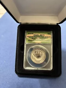2014-D 50c National Baseball HOF First Day Issue ANACS MS70 Orig Sleeve+Case+COA - Picture 1 of 7