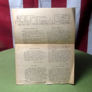 SHERMAN ELEMENTARY SCHOOL Chronicle newspaper Toledo 1940 magazine Ohio OG - Picture 1 of 2