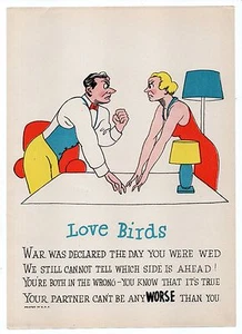 1930er Vintage 7,75 x 10,75 Druck LOVE BIRDS ungerahmt Kunst lustiger Humor - Bild 1 von 1