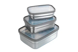 MAXIMEX 6 teilig Edelstahl Dosen Lunch Boxen Aufbewahrung Frühstück Lebensmittel - Bild 1 von 9