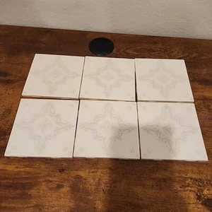 Vintage H &R Johnson Cristal Lot of 6 ceramic wall tiles NOS Made In England - Picture 1 of 12