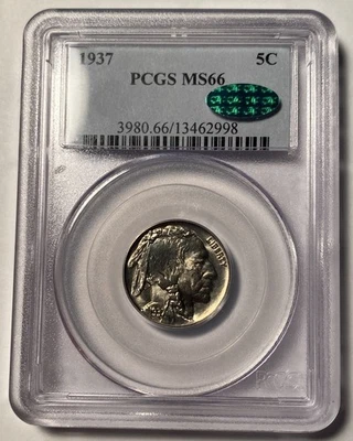 1937 P Buffalo Nickel PCGS MS66 CAC #98 - Image 1 of 4