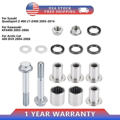 Front Upper A Arm Bushings Bearing Seal & Bolt For Arctic Cat 400 DVX 2004-2008 - Imagem 1 de 4