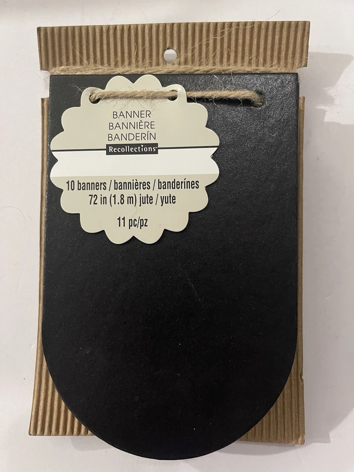 Recollections 72" 11 Piece Banner Garland Customizable Black Chalkboard Look DIY