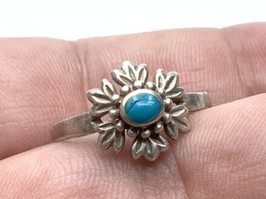 Anillo Southwest de plata esterlina con piedra turquesa delicado para damas (talla 7) - Imagen 1 de 8