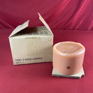 PARTYLITE 3-Wick Candle (2233) 6" x 5" Peachy Color - 80% Left - Picture 1 of 7