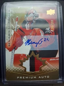 2021 Upper Deck Team Canada Juniors - Benjamin Gaudreau Patch Autogramm /199 - Bild 1 von 2