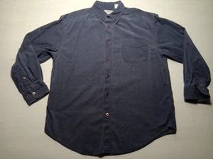 Vintage Knightsbridge Men's Corduroy Shirt Button Down Casual Long Sleeve Blue M - Picture 1 of 19