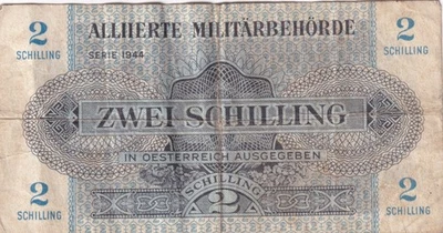 Austria 2 Schilling 1944 Allied Military Authority p-104 vf banknote - Image 1 of 4