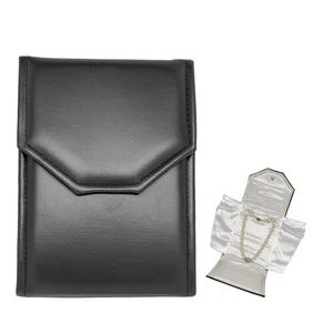 Nueva caja collar exhibición perla carpeta 8x6 pulgadas grande joyero de viaje -... - Imagen 1 de 9
