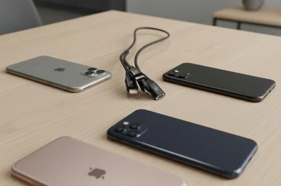 3 in 1 Fast Charging Cable Cell Phone Charger Cord For iPhone and Other Smartpho - Image 1 of 3