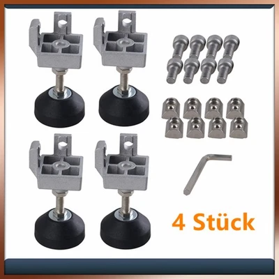 CNCMANS 4x Standfuß Nut 8 40x40 Aluminium Fuß Verbinder Stellfuß Alu Profil Nivellierfuß