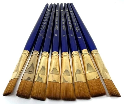 Lot of 8 Robert Simmons Sapphire Professional Artist Paint Brush S60 16 Shader - Image 1 of 3