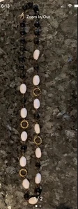 Vintage Black and White Bead 28 Inch Necklace  - Picture 1 of 2