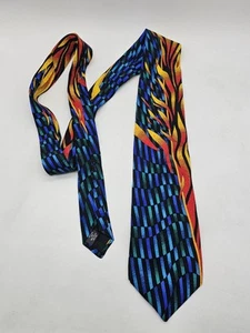 Vintage 1995 Rush Limbaugh Flame/Geometric No Boundaries 100% Silk Men's 58" Tie - Picture 1 of 3