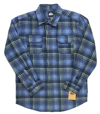 Camisa de pana azul mercurio a cuadros manga larga con botones XL NUEVA CON ETIQUETAS $46 Foto 1 de 4