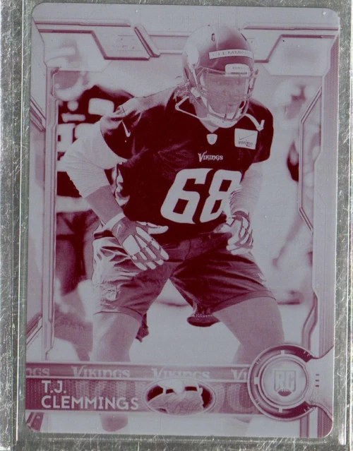 2015 Topps Printing Plates Magenta #425 T.J. Clemmings 1/1 - Image 1 of 1