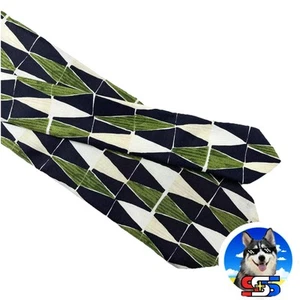 Corbata Hugo Boss Diamante Verde Italiana Hecha a Mano Geométrica Formal Clásica - Imagen 1 de 7