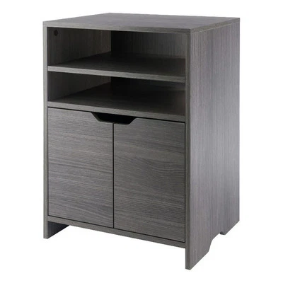 Winsome Nova Open Shelf Contemporary Wood Storage Cabinet in Charcoal - Image 1 of 4