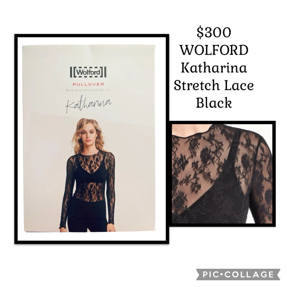 Katharina Pullover by Wolford S Black Seductively Transparent Lace Floral
