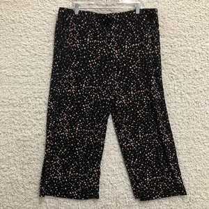 NEW Torrid Pants 2X Adult Plus Black 4 Hearts Culotte Crop Pull On Boho Womens - Picture 1 of 11