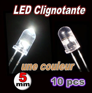 432# LED 5mm Blanche clignotante lot de 10 - Foto 1 di 1