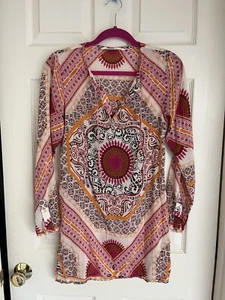 Athleta Silk Blend Small Colorful BNWT Paisley Boho Tunic Coverup - Picture 1 of 1