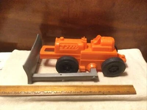 Vintage 1950’s Lido Toys Lg 12” Plastic Bulldozer Construction Tractor W/Plow - Picture 1 of 9