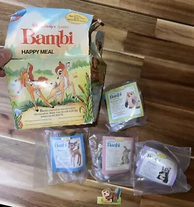 1988 Disney's Bambi McDonald's Happy Meal Set completo giocattoli vintage sigillati - Foto 1 di 23