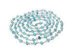 Apatite Chalcedony Rondelle 4-4.5mm Beads, 10 Feet Rosary Chain Silver Wire