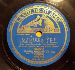 JAZZ 78rpm RECORD VsA RICHARD HIMBER Tommy Dorsey FILM San Francisco QUISIERA VD - Bild 1 von 1