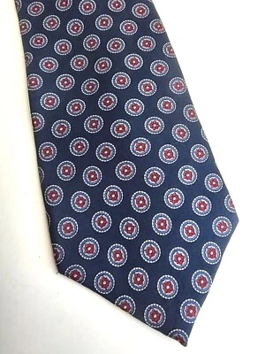 Barrington 男式 100% 真丝领带美国制造蓝色/红色/灰色 — 第 1/4 张图片