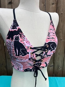 Top de natación de bikini BCBGeneration - pistas de melocotón estampadas con cordones varias tallas - Imagen 1 de 13
