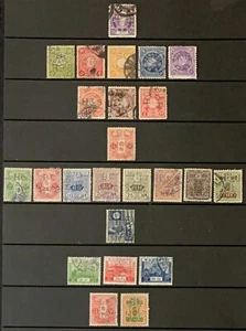 Japan Perfin, 1888-1929, 24 Different Used Stamps w/"H & S BC" Perfin - Picture 1 of 2