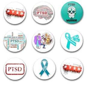INSIGNIAS BOTÓN CONCIENCIA PTSD 25MM / 1" X9 - Imagen 1 de 1