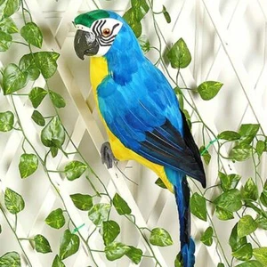 25/35cm Handmade Simulation Parrot Creative Feather Lawn Figurine Ornament Anima - Picture 1 of 31