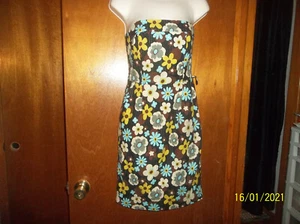 Flowered Sundress by XXI - 100% Cotton - Strapless Size S Vintage - Picture 1 of 8