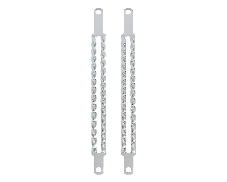 F&R VINTAGE LOWRIDER 18" LONG DBL SQR TWISTED SPRING CHROME FORK BARS 20" BIKES - Image 1 of 1