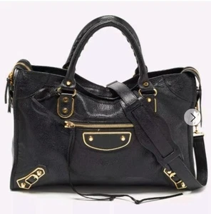 ❣️Balenciaga Metallic Edge Black Lambskin City Bag Satchel❣️ - Picture 1 of 18