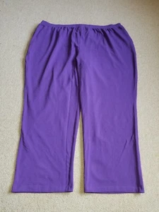 NWT Womens Pants-CATHERINES SUPREMA COL-purple cotton knit pull on-3XWP - Picture 1 of 5