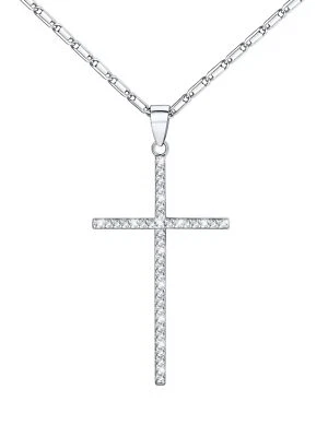 Collar Cruz Simple U7 para Hombre Mujer, Acero Inoxidable Plata Negro Oro Lat... Foto 1 de 4