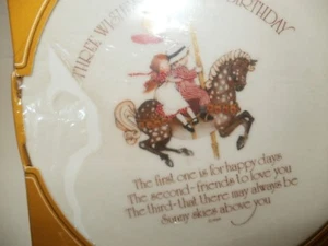 VINTAGE NEW Lasting Memories Collectors Plate "Three Wishes For Your Birthday" - Picture 1 of 3
