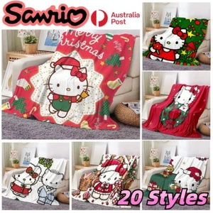 Hello Kitty Christmas Flannel Blanket Throw Home Sofa Soft Warm Bedding Girls AU - Picture 1 of 29