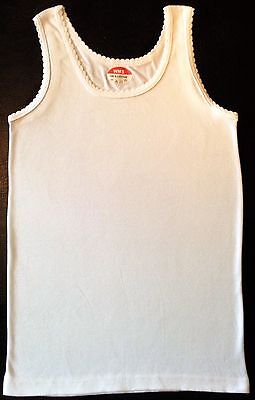 New Ladies Interlock Edge Sleeveless White Vest Top 100% Cotton Warm Underwear • 8.70€