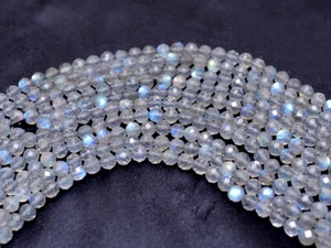 Labradorite Blue Fire Gemstone 3mm-4mm Rondelle Micro Faceted Beads 13" Strand - Picture 1 of 6